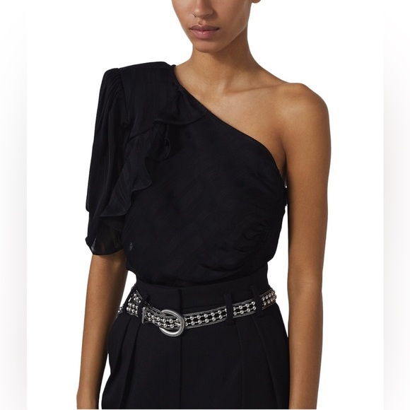 IRO Polk Top one shoulder ruffle size 36 - Picture 1 of 13